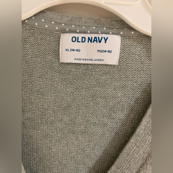 NWOT Old Navy Uniform V-Neck Cardigan Sweater for Girls in Gray - Size XL - Picture 3 of 3